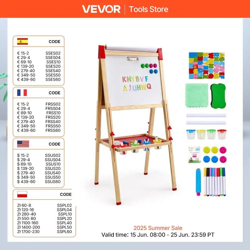 Drawing Board Wooden Double-Sided Kids