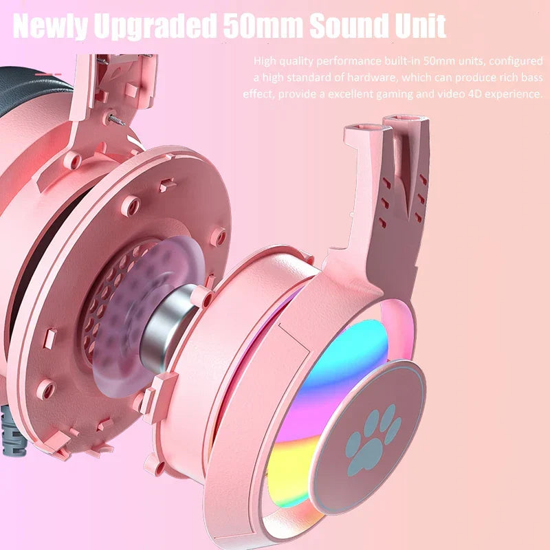 Cute Cat Ear Gaming Headphones