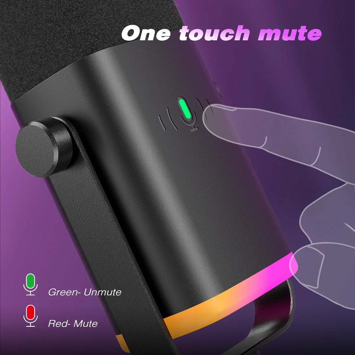 Microphone with Touch Mute Button
