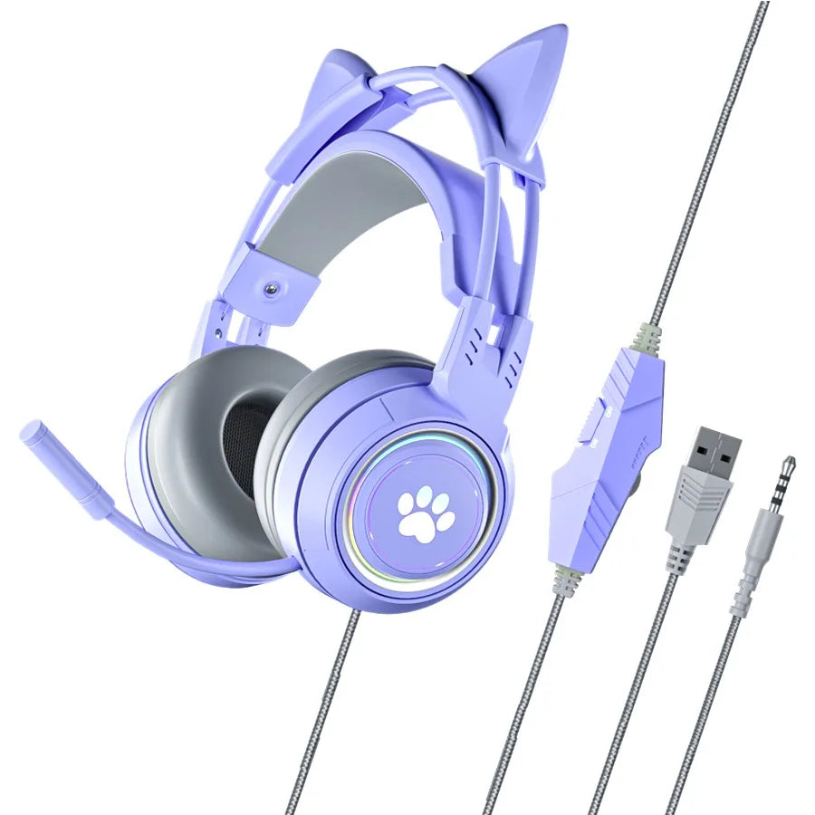Cute Cat Ear Gaming Headphones