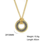 Luen Letter Circle Pendant Men's Necklace
